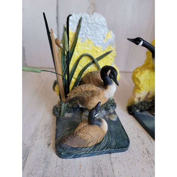 Unique Landscape goose duck pond book end set bird home decor - Picture 4 of 11